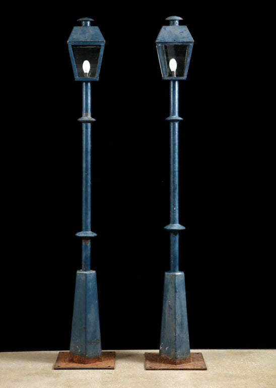 Group Of Four Vintage French Park Street Lamps 4