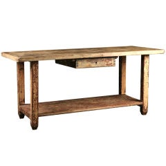 French Vintage Work Console Table or Drapier