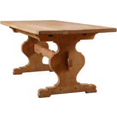 Belgian Bleached Oak Farm Table with Extension
