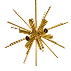 French Vintage Brass Sputnik Light Fixture