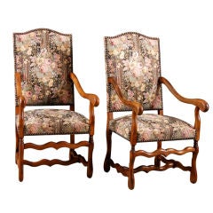 Pair of French Antique Os de Mouton Armchairs