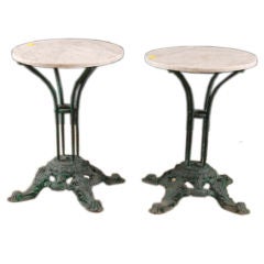 Pair Of French Antique Cast Iron Garden Tables
