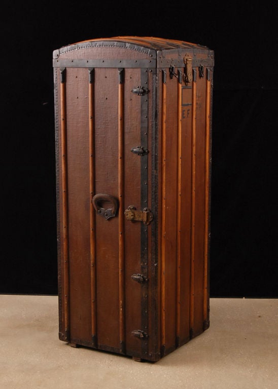 Vintage European Steamer Trunk Marked E.F. 1