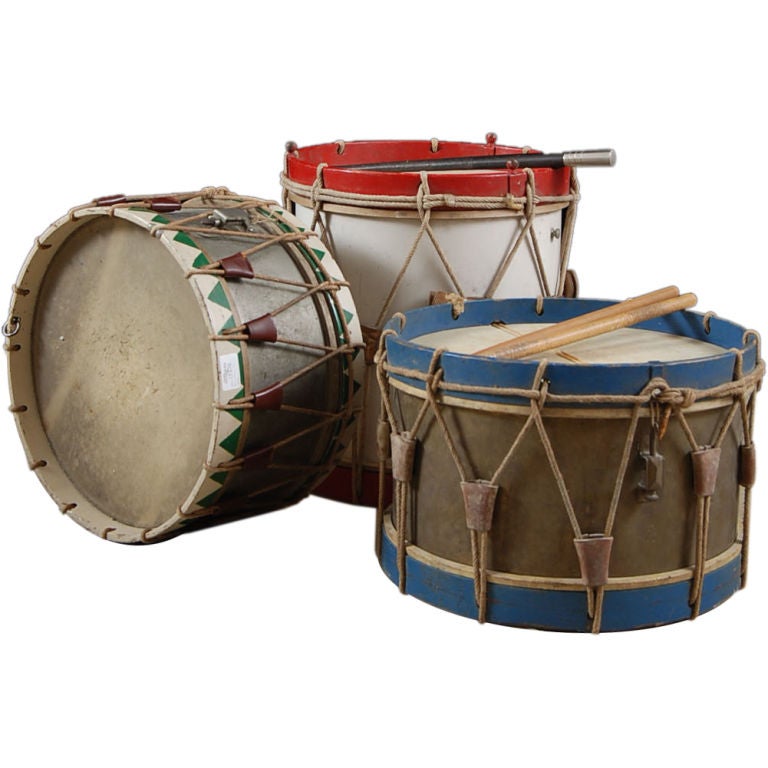 Collection of French Vintage Drums at 1stdibs