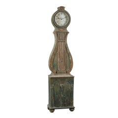 Green Lyre Swedish Antique Clock Circa 1850 Green Lyre Swedish Antique Clock Circa 1850
