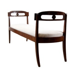 Italian Directoire Period Walnut Bench