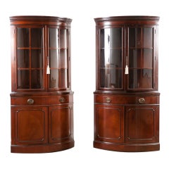 Pair Of American Mahogany Corner Cabinets By Drexel