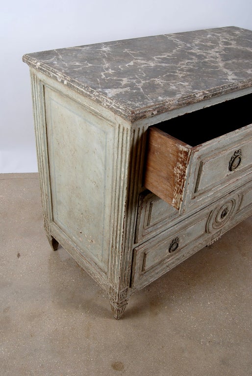 French Louis XVI Style Painted Chest Of Drawers For Sale 2