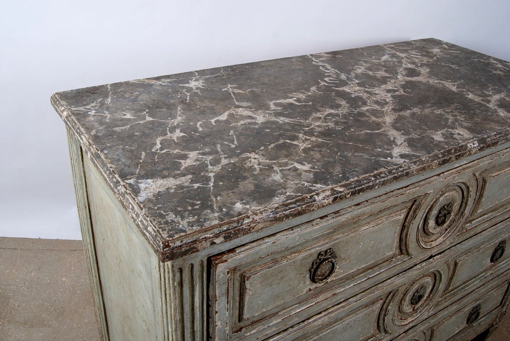 French Louis XVI Style Painted Chest Of Drawers For Sale 5