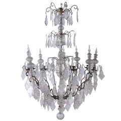 18th Century French Antique Crystal Ecclesiastical Chandelier