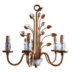French Vintage Bagues-Style Five Light Chandelier