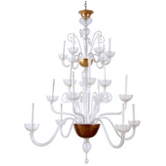 Vintage Murano Handblown Glass Chandelier with 14 Branches
