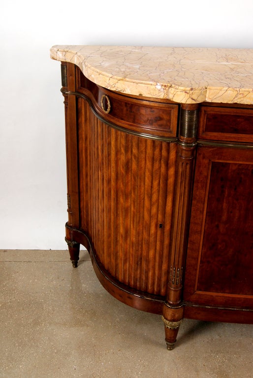 French Antique Mahogany Marbletop Buffet