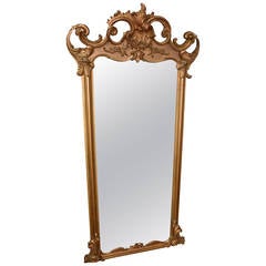Antique French Gilt Standing or Wall Mirror