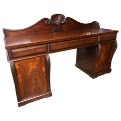 19th Century Large English Mahogany Two-Pedestal Regency Style Server