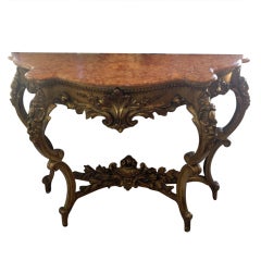 Surperb French Gilt Console Table with Marble top Surperb French Gilt Console Table with Marble top