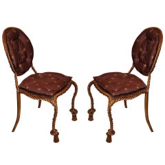 Niccolini Pair of Gilt Iron Side Chair