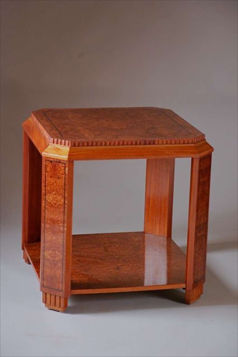 French Paul Follot modernist side table  For Sale