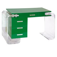 Green and Clear Lucite Desk