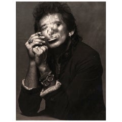 Keith Richards Smoking Print by Albert Watson