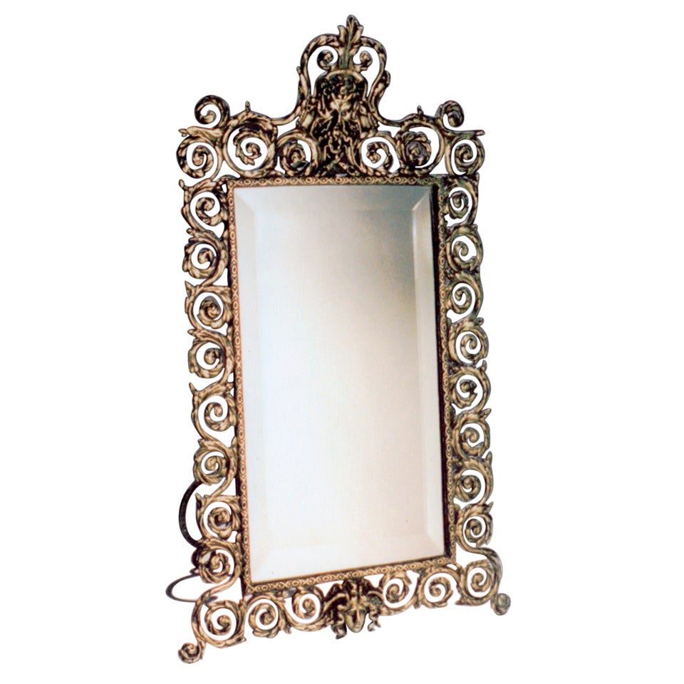 Victorian Brass Mirror