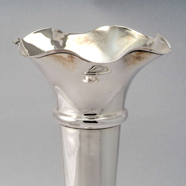 Edwardian Walker & Hall Sterling Vase