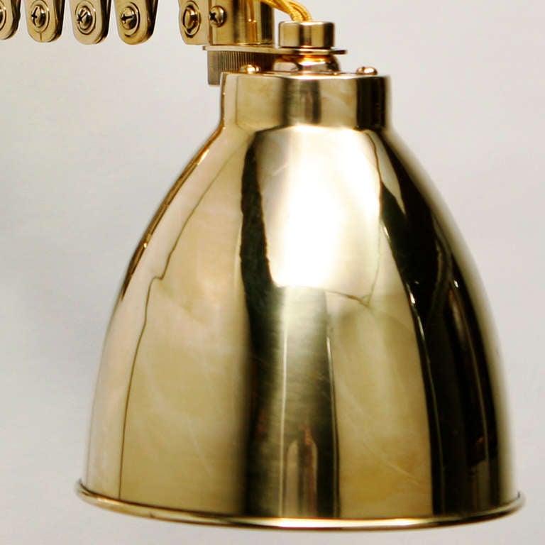 20th Century Brass Chart Room Lamp