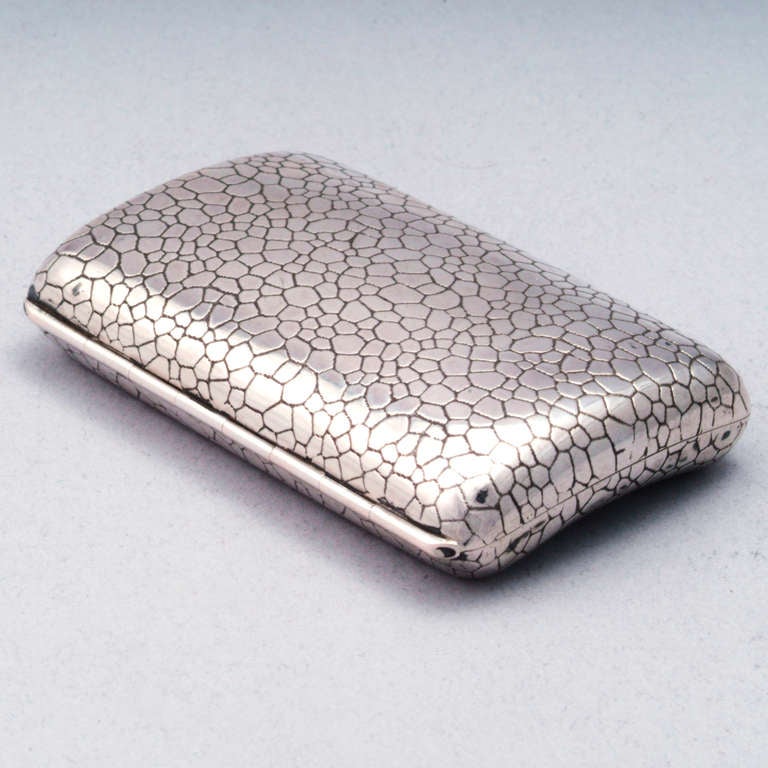 Silver Snakeskin Cigarette Case In Excellent Condition In New York, NY