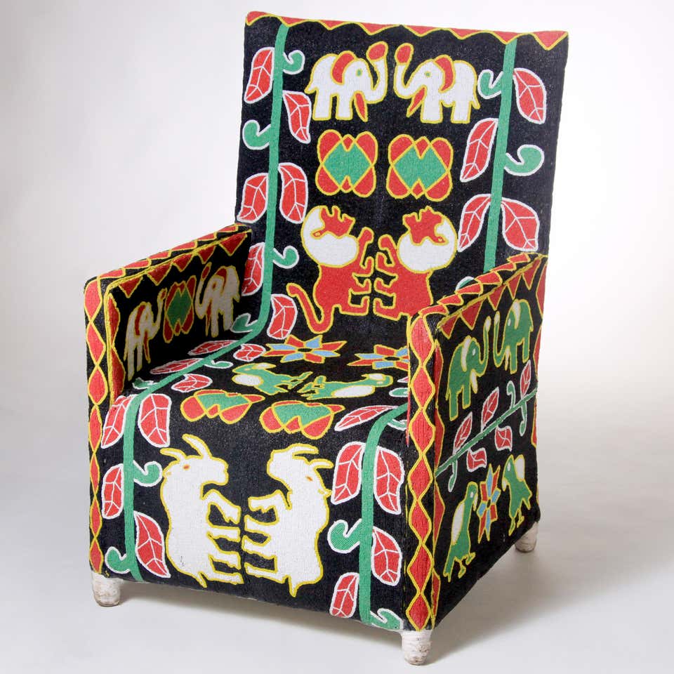 African Beaded Chair at 1stDibs | african beaded chairs, beaded african ...
