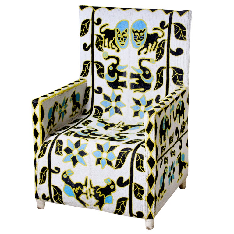 African Beaded Chair at 1stDibs