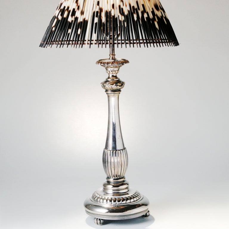 Silver Plate Lamp In Excellent Condition In New York, NY