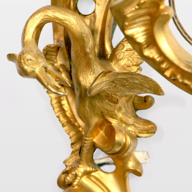 French Gilt Bronze Sconces In Good Condition In New York, NY