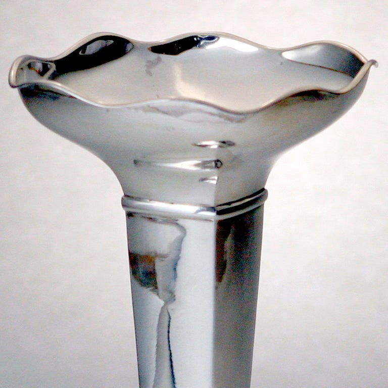 English Tapered Sterling Silver Vase