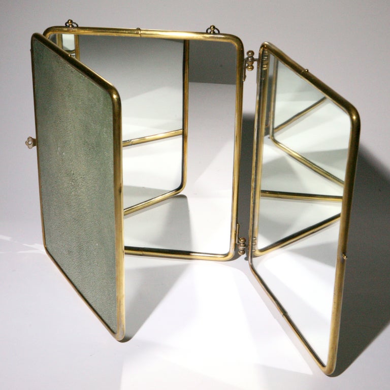 English Shagreen Vanity Mirror