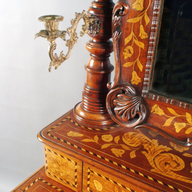 Marqueterie Cassettone olandese intarsiato del XIX secolo in vendita
