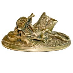 Antique Brass Lizard Figure
