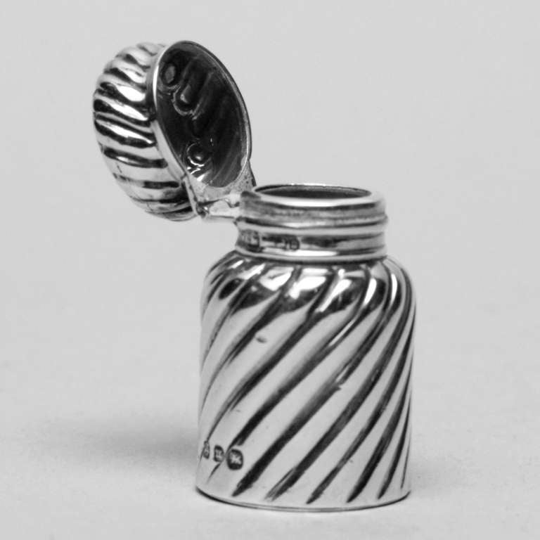 English Silver Travel Bottle For Sale