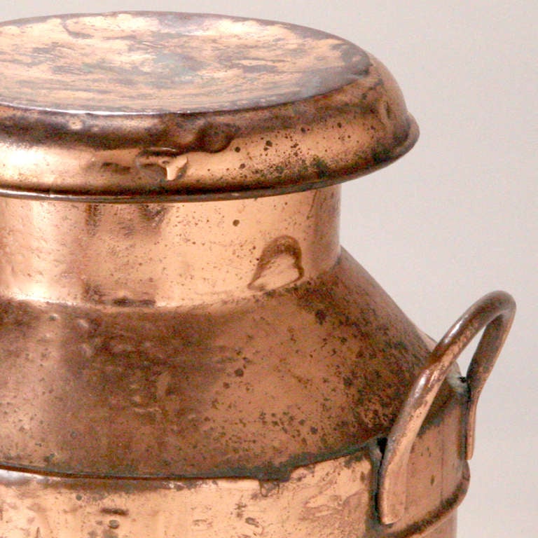 antique copper milk can