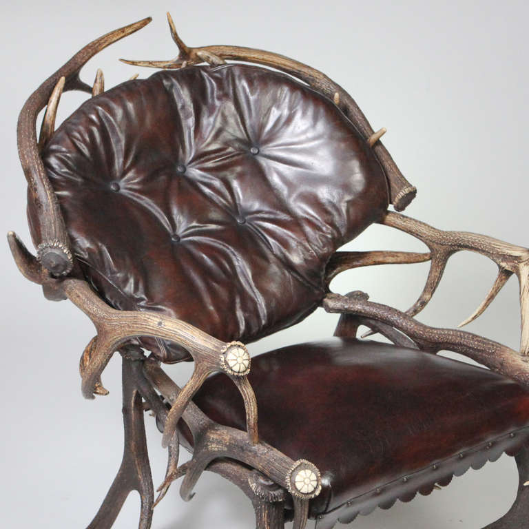 Bavarian Antler Armchair In Good Condition For Sale In New York, NY
