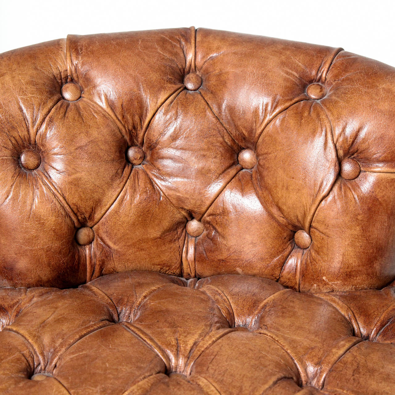 Tufted Leather Chair In Excellent Condition In New York, NY