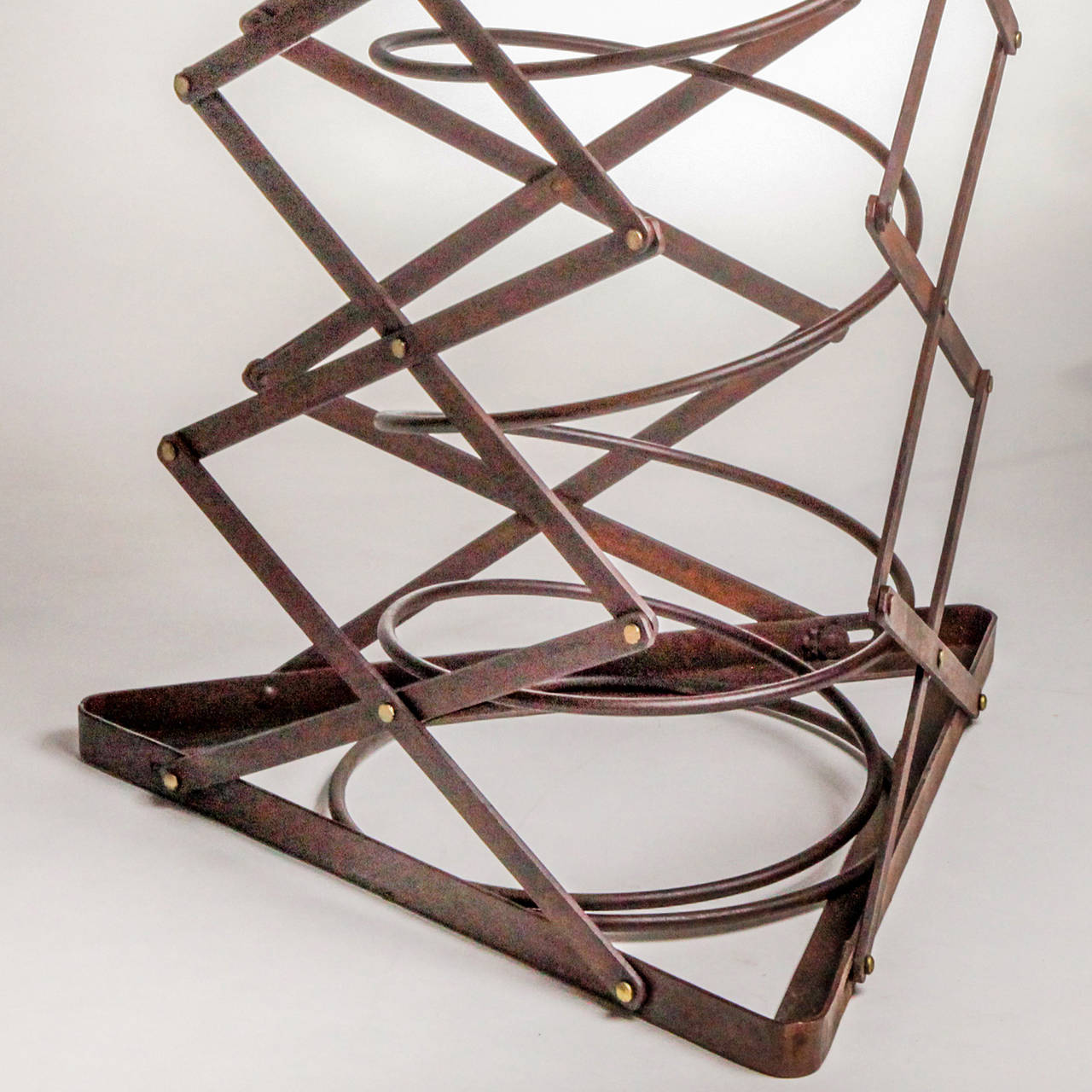 Belgian Triangular Metal Side Table For Sale