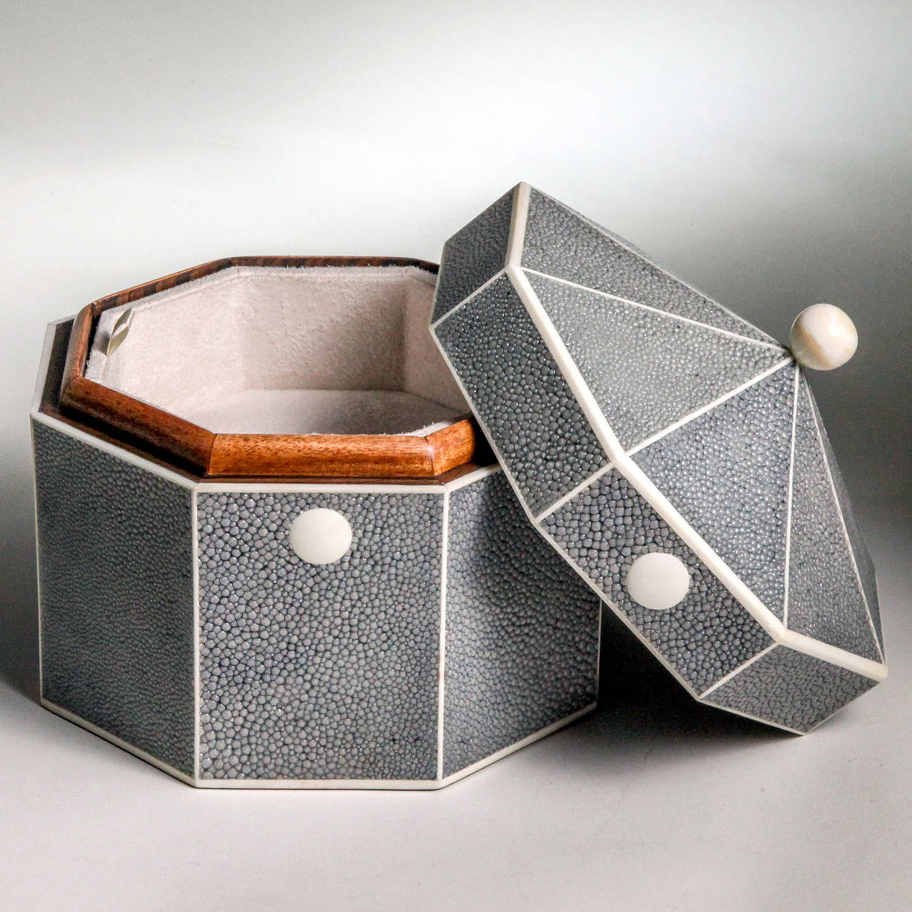 Octagonal Shagreen Jewelry Box