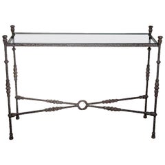 Glass and Iron Console Table
