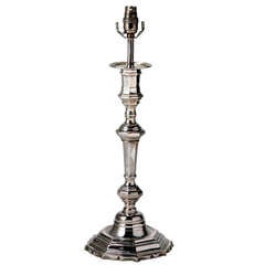 Silver Plate Candlestick Lamp