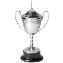 Antique Silver Plate Golf Trophy