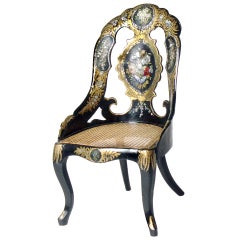 Antique Lacquer Papier Mâché Chair