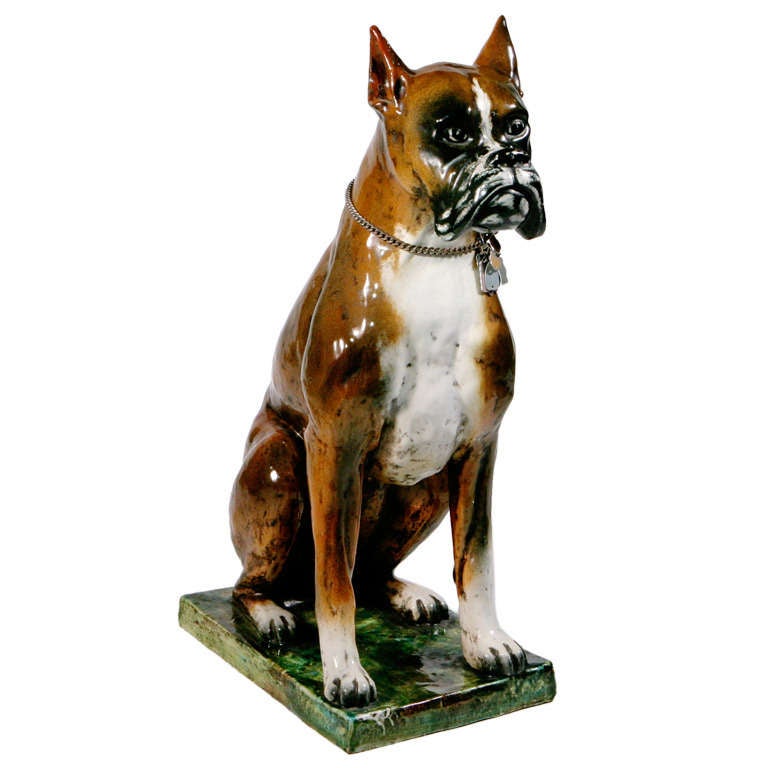 Ceramic Boxer Dog at 1stDibs