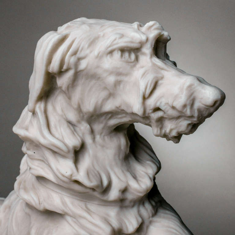 English Parian Ware Hound Sculpture
