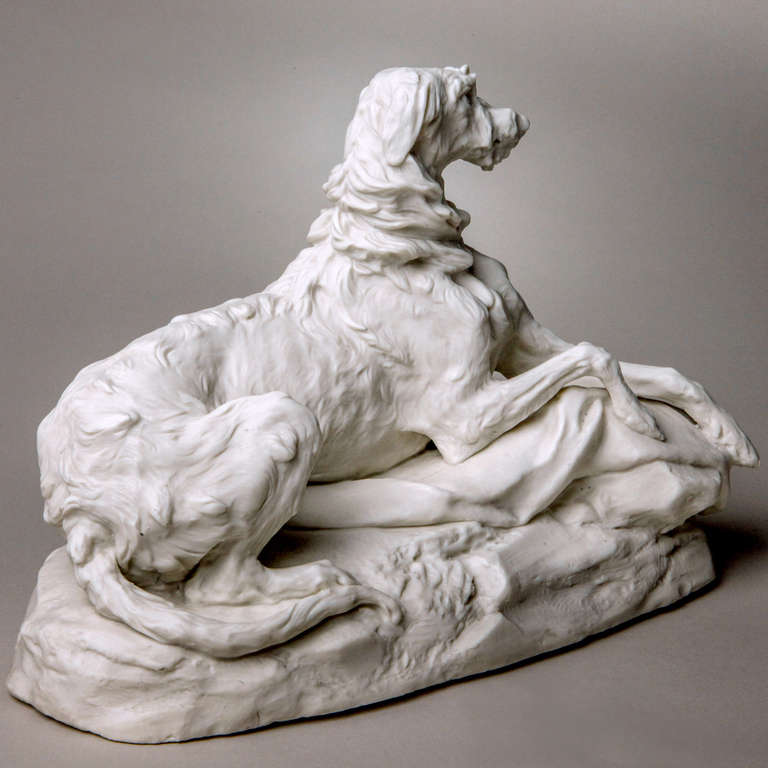 Parian Ware Hound Sculpture In Excellent Condition In New York, NY