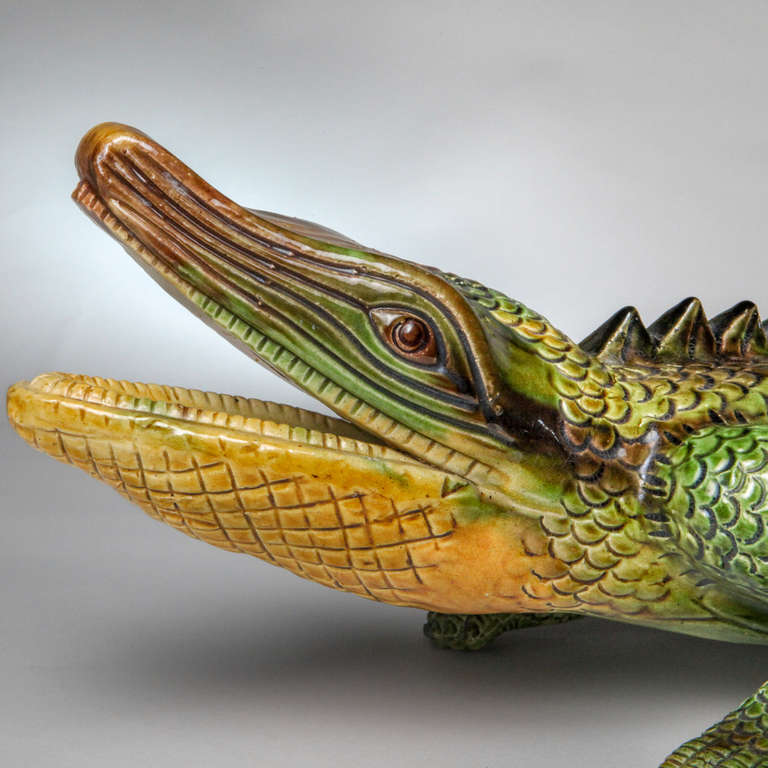 Majolica Alligator Sculpture 1